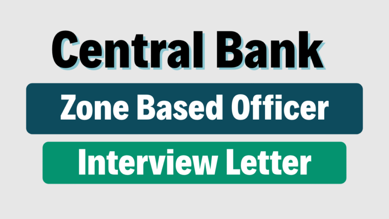 Central Bank of India ZBO Interview Letter 2025