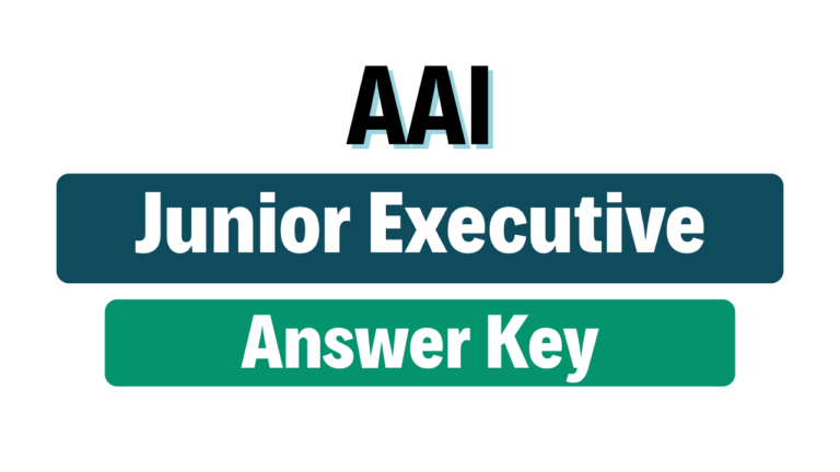 AAI Junior Executive Answer Key 2025