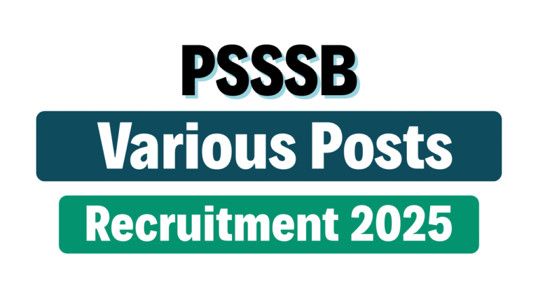 PSSSB Recruitment 2025