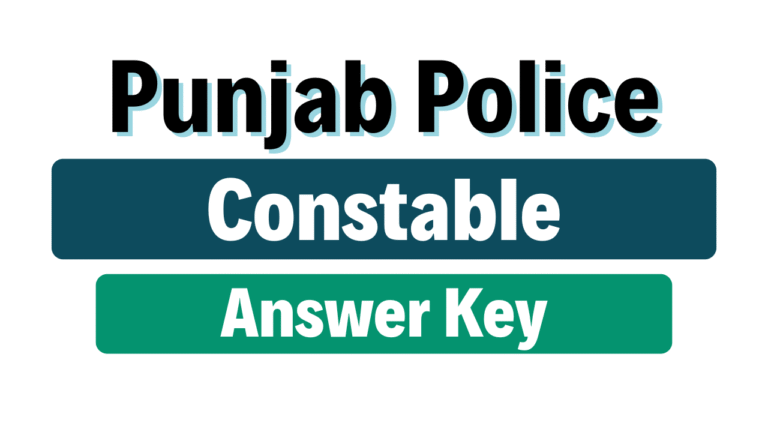 Punjab Police Constable Answer Key 2025