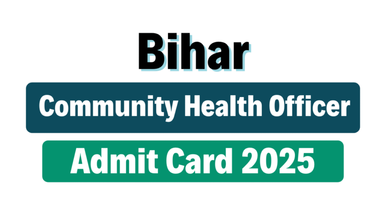 SHS Bihar CHO Admit Card 2025