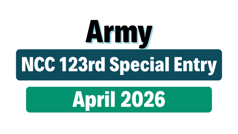 Army NCC 123rd Special Entry April 2026